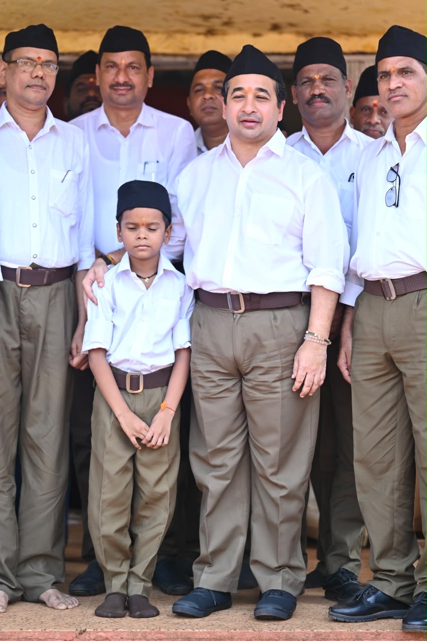 राष्ट्रीय स्वयंसेवक संघ, वैभववाडी मंडळाच्या विजयादशमी उत्सवाला पालकमंत्री नितेश राणे यांची उपस्थिती